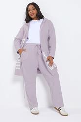 YOURS Plus Size Purple Tie Waist Joggers | Yours Clothing 6