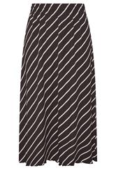 YOURS Plus Size Chocolate Brown Stripe Maxi Skirt | Yours Clothing 6