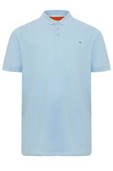 BadRhino Big & Tall Light Blue Contrast Short Sleeve Polo Shirt