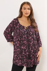 YOURS Plus Size Pink Paisley Print Tie Front Top | Yours Clothing 3