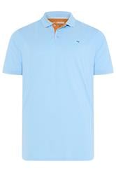 BadRhino Big & Tall Light Blue Contrast Short Sleeve Polo Shirt
