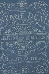 KAM Big & Tall Indigo Blue Vintage Denim Graphic Print T-Shirt | BadRhino 2