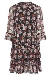 YOURS LONDON Plus Size Black Floral Dobby Ruffle Mini Dress | Yours Clothing 5