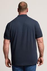 BadRhino Big & Tall Navy Blue & Red Contrast Polo Shirt | BadRhino 2