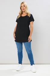 YOURS Plus Size 2 PACK Black & White Longline T-Shirts | Yours Clothing  4