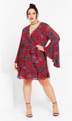 Evans Red Rose Wrap Dress 6