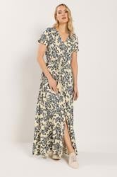 LTS Tall Women's Ivory White & Blue Ditsy Floral Button Maxi Dress | Long Tall Sally 2