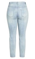 Evans Blue Mid Wash Denim Suri Embroidered Jean 7