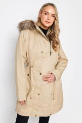 Tall Beige Brown Maternity Parka | Long Tall Sally 2