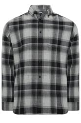 BadRhino Big & Tall Black Check Long Sleeve Shirt