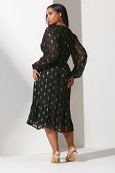 YOURS LONDON Plus Size Black Sequin Detail Smock Midi Dress | Yours Clothing 2