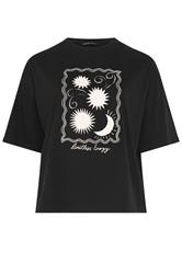LIMITED COLLECTION Plus Size Black Embroidered Sun Graphic T-Shirt | Yours Clothing 5
