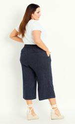 Linen Blend Navy Stripe Culotte 2