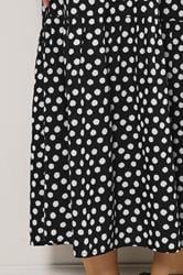 LTS Tall Women's Black Polka Dot Print Tiered Smock Dress | Long Tall Sally 4