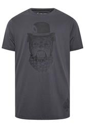 KAM Big & Tall Night Black Bulldog Graphic Print T-Shirt | BadRhino 2
