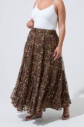 LIMITED COLLECTION Plus Size Brown Leopard Print Skirt | Yours Clothing 1