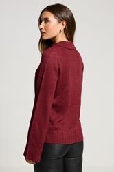 LTS Tall Red Knitted Collared Jumper | Long Tall Sally 2