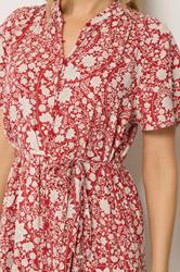 LTS Tall Women's Berry Red Floral Tie Waist Maxi Dress | Long Tall Sally 5