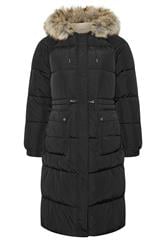 YOURS Curve Black Padded Parka Coat