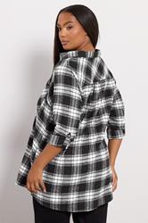 YOURS Plus Size Black Check Boyfriend Shirt | Yours Clothing 2