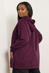 YOURS Plus Size Burgundy Red Hoodie | Yours Clothing 2