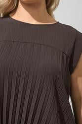 YOURS LONDON Plus Size Chocolate Brown Pleated Set | Yours Clothing 5