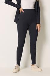 LTS Tall Women's Navy Blue Ribbed Pocket Leggings | Long Tall Sally 1