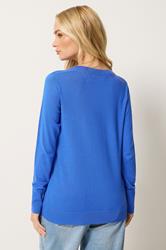 M&Co Cobalt Blue V-Neck Jumper | M&Co 2