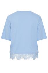 LIMITED COLLECTION Plus Size Light Blue Lace Hem T-Shirt | Yours Clothing 6