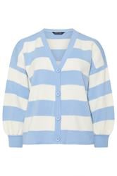 LIMITED COLLECTION Curve Blue & White Stripe Knitted Cardigan