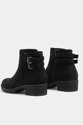 Black Double Buckle Chelsea Boots In Wide E Fit | Yours Clothing 4