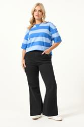 YOURS Plus Size Black Flare Stretch Jeans | Yours Clothing 1