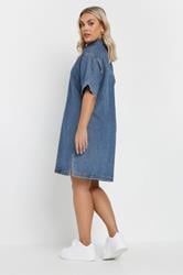 YOURS Plus Size Mid Blue Denim Shirt Dress | Yours Clothing 4