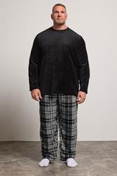 BadRhino Big & Tall Black Check Fleece Lounge Set | BadRhino 3