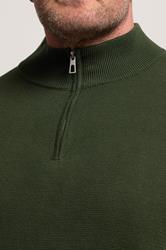 BadRhino Big & Tall Duffel Green Milano Quarter Zip Jumper | BadRhino 4
