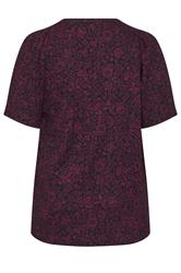 EVANS Plus Size Black & Red Ditsy Floral Top | Evans 6