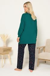 YOURS Plus Size Set Green 'Cosy Sleep Club' Woodland Pyjama Gift | Yours Clothing 2
