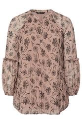 YOURS Plus Size Mauve Purple Floral Pleated Blouse | Yours Clothing 6
