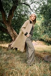 LTS Tall Stone Brown Cotton Longline Car Coat | Long Tall Sally 1