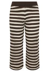 LIMITED COLLECTION Curve Chocolate Brown Stripe Crochet Wide Leg Trousers
