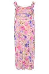 YOURS LONDON Plus Size Nude Floral Ruffle Dress 5