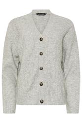 M&Co Grey Button Up Cable Knit Cardigan | M&Co 1