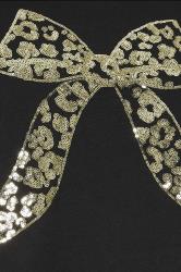 YOURS Plus Size Black Leopard Bow Sequin Top | Yours Clothing 6