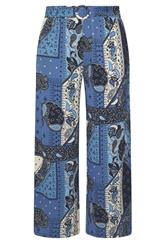 YOURS Plus Size Blue Bandana Print Belted Wide Leg Trousers | Yours Clothing 6
