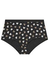YOURSET 5 PACK Plus Size Black Animal Heart High Waisted Full Briefs | Yours Clothing 8