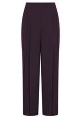 EVANS Plus Size Plum Textured Pleated Trousers | Evans 5