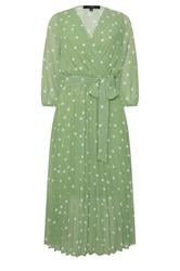 STAR Green Polka Dot Pleated Dress
