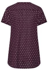 YOURS Curve Purple Notch Neck Dobby Blouse | Yours Clothing 6