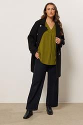 EVANS Curve Green Premium Jersey Pleat Swing Top 4