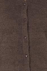 YOURS Plus Size Chocolate Brown Chenille Cardigan | Yours Clothing 5